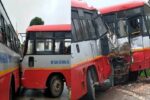 ಎರಡು KSRTC ಬಸ್ ಗಳು ಮುಖಮುಖಿ ಡಿಕ್ಕಿ : ಚಾಲಕ ಸೇರಿ ಹಲವರಿಗೆ ಗಂಭೀರ ಗಾಯ
